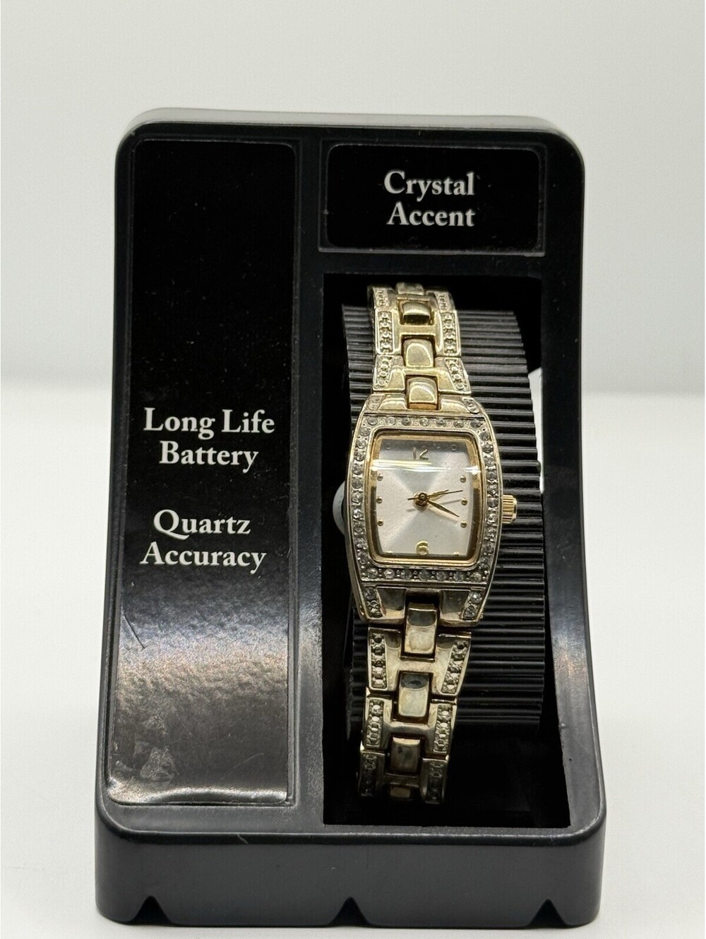 George Ladies Watch Two Tone Gold Silver Rhinestone Crystal Accent